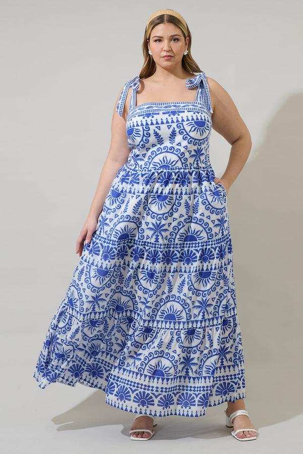 sugarlips Rivera Tropics Emely Tiered Maxi Dress Curve