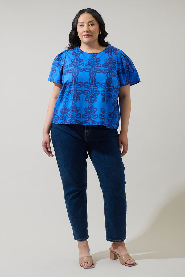 Sugarlips Romery Abstract Tilma Short Sleeve Top Curve