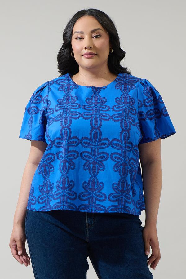 sugarlips Romery Abstract Tilma Short Sleeve Top Curve
