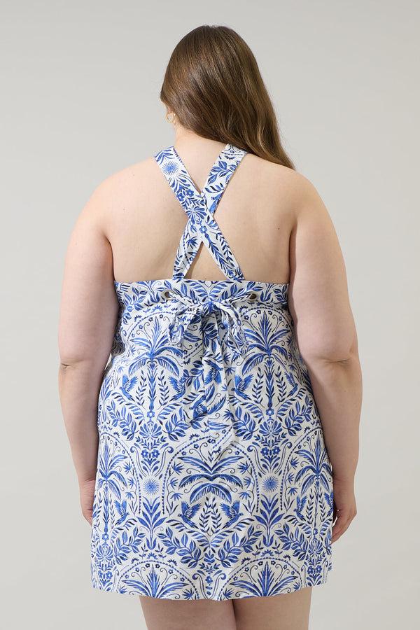 Sugarlips Romina Tropical Amory Halter Mini Dress Curve