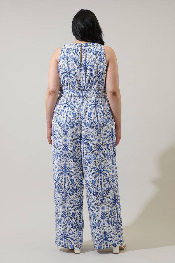Sugarlips Romina Tropical Jora Sleeveless Jumpsuit Curve