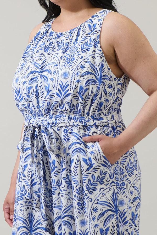 Sugarlips Romina Tropical Jora Sleeveless Jumpsuit Curve