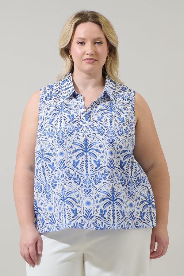 sugarlips Romina Tropical Kirsa Sleeveless Top Curve