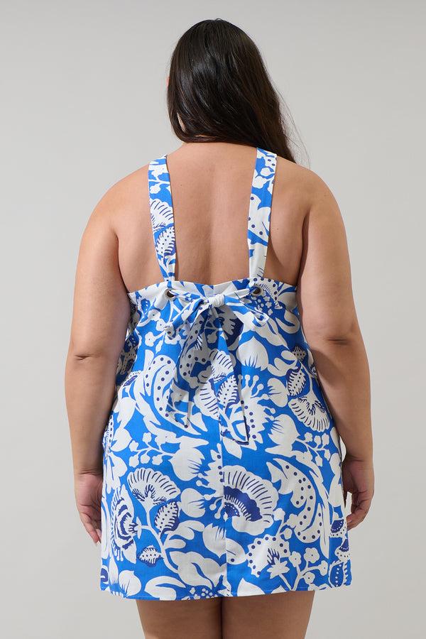 Sugarlips Ronan Floral Amory Halter Mini Dress Curve