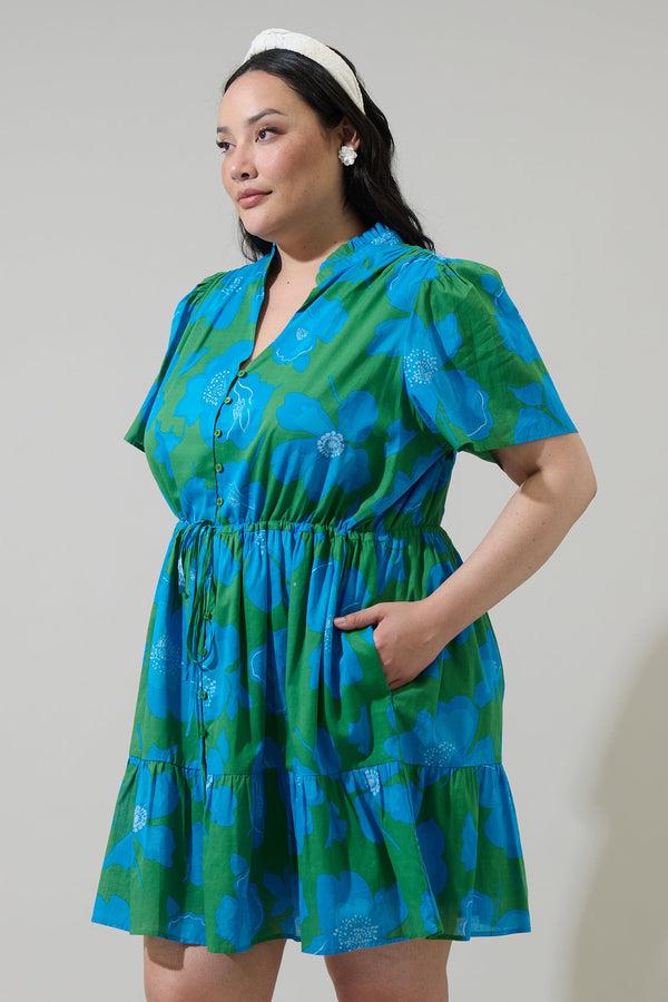 Sugarlips Rori Floral Amo Button Up Mini Dress Curve