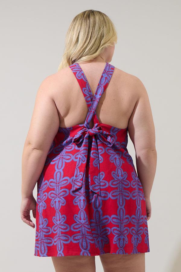 Sugarlips Rory Abstract Amory Halter Mini Dress Curve