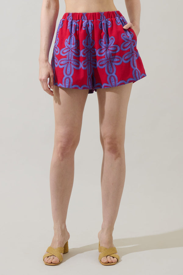 sugarlips Rory Abstract Clermont Sugarbag Linen Shorts
