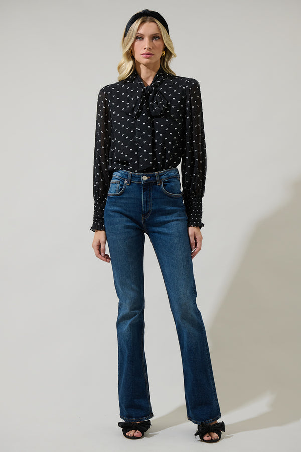 Sugarlips Rosaly Bow Etienne Tie Neck Long Sleeve Blouse