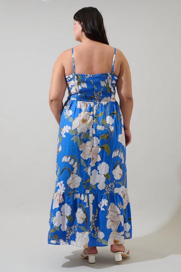 Sugarlips Roswell Floral Sima Pleated Maxi Dress Curve