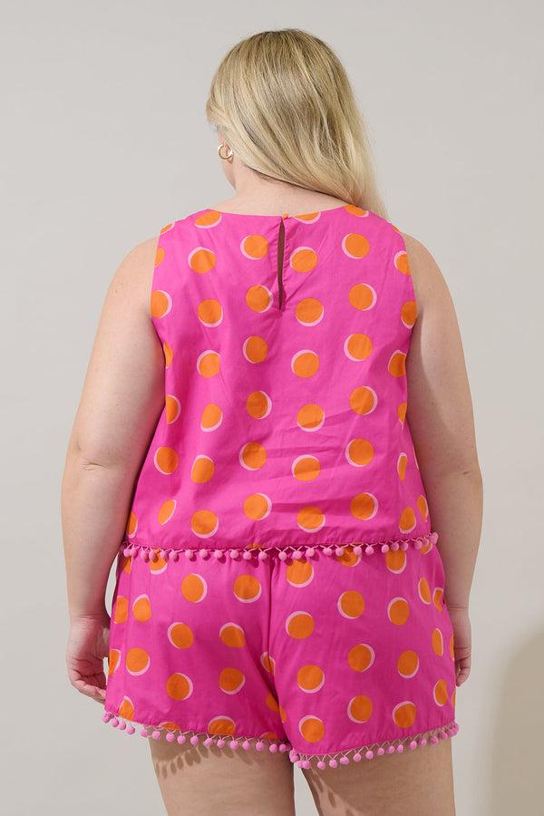 Sugarlips Rosy Polka Dot Taisy Sleeveless Top Curve