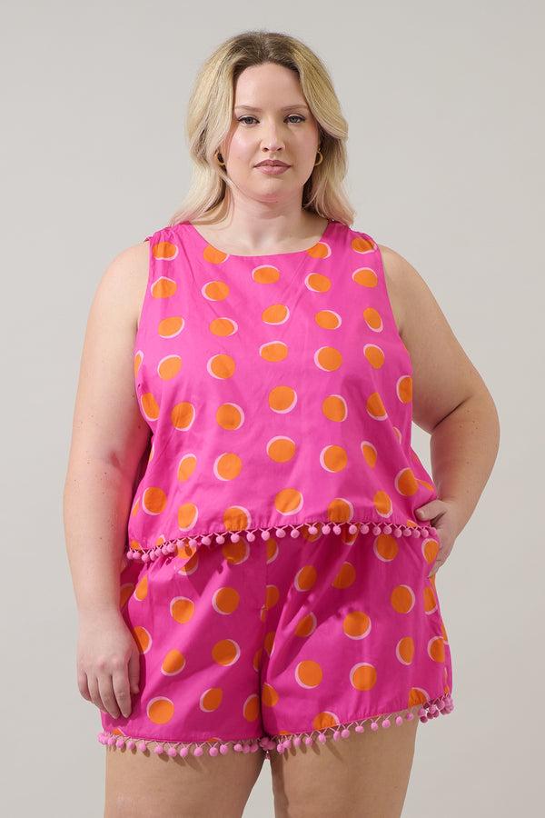 sugarlips Rosy Polka Dot Taisy Sleeveless Top Curve