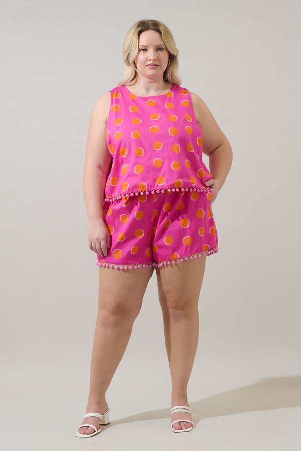 Sugarlips Rosy Polka Dot Zaferia Bermuda Shorts Curve