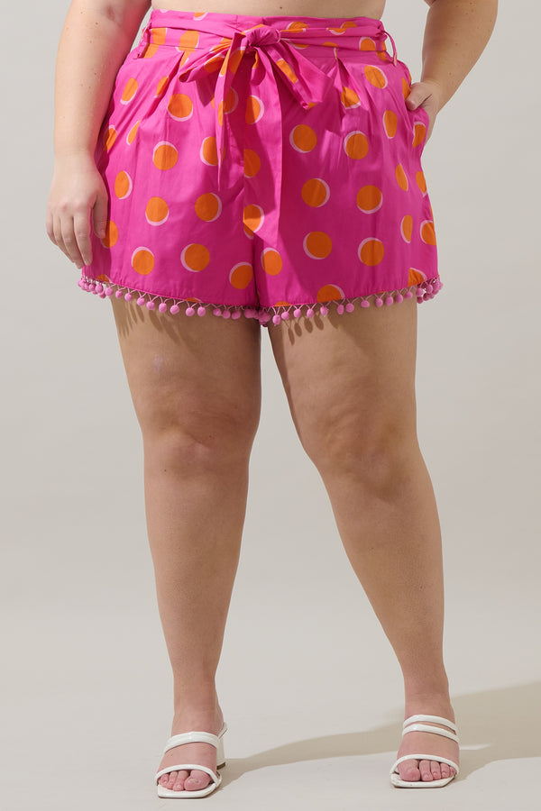 sugarlips Rosy Polka Dot Zaferia Bermuda Shorts Curve