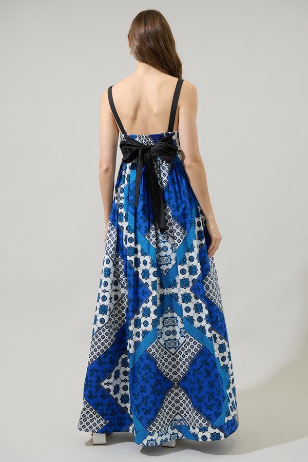 Sugarlips Roxy Fabiola Smock Back Pleated Maxi Dress
