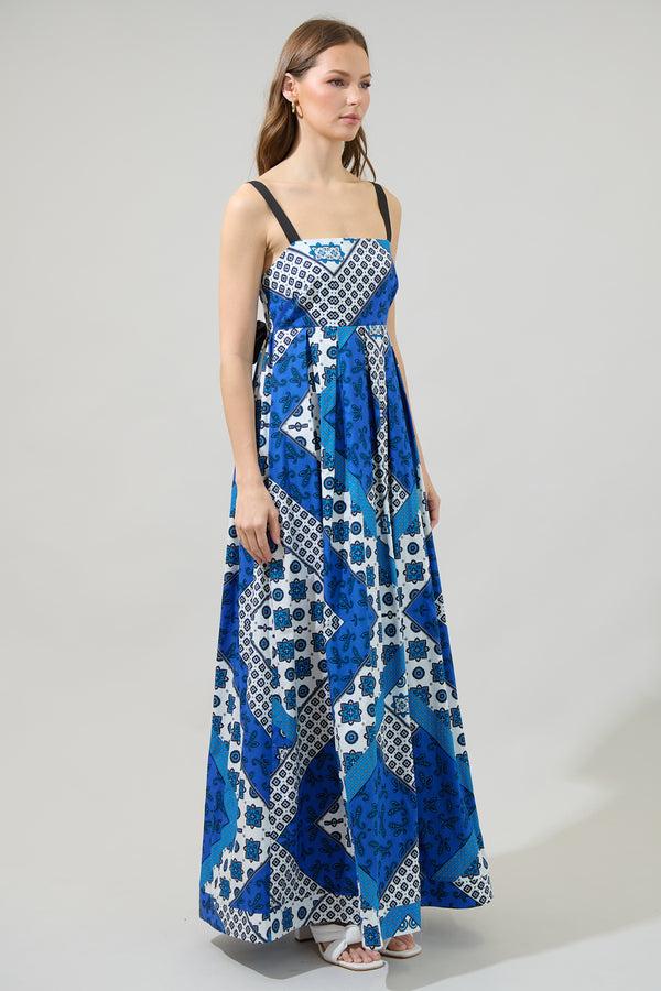 Sugarlips Roxy Fabiola Smock Back Pleated Maxi Dress