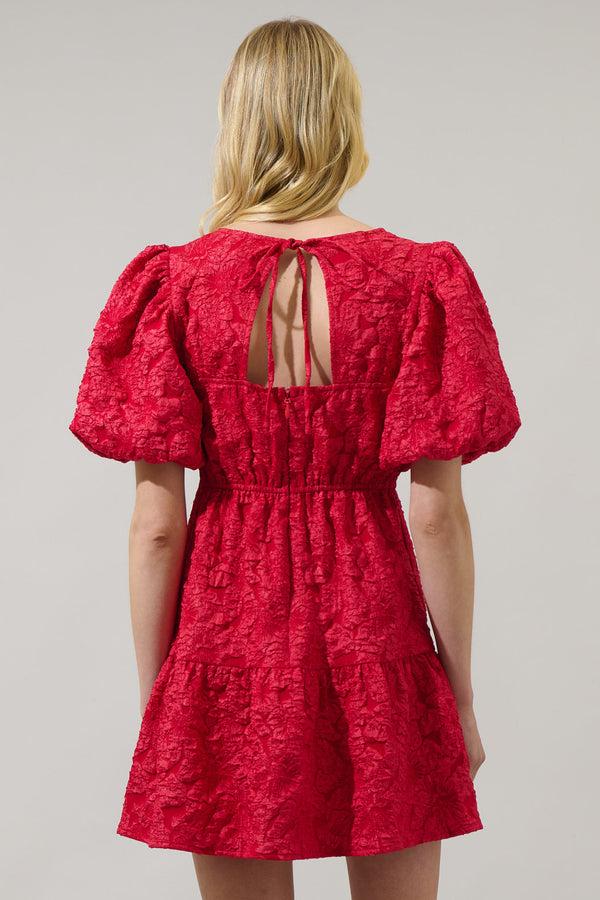 Sugarlips Russa May Floral Jacquard Tiered Mini Dress