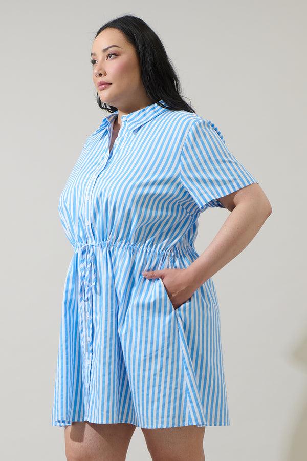 Sugarlips Saida Striped Kenda Shift Mini Dress Curve