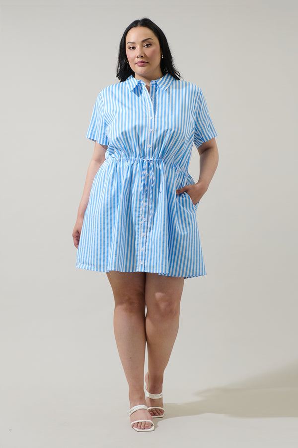 Sugarlips Saida Striped Kenda Shift Mini Dress Curve