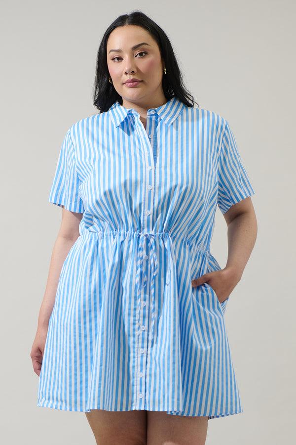 sugarlips Saida Striped Kenda Shift Mini Dress Curve
