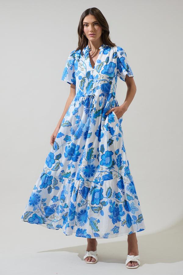 Sugarlips Samian Floral Kissa Button Down Maxi Dress