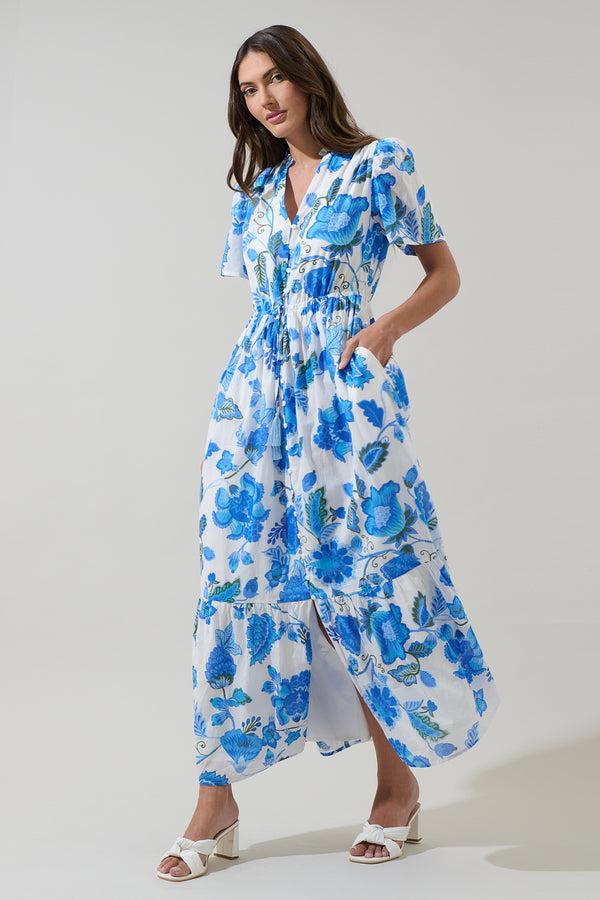 Sugarlips Samian Floral Kissa Button Down Maxi Dress