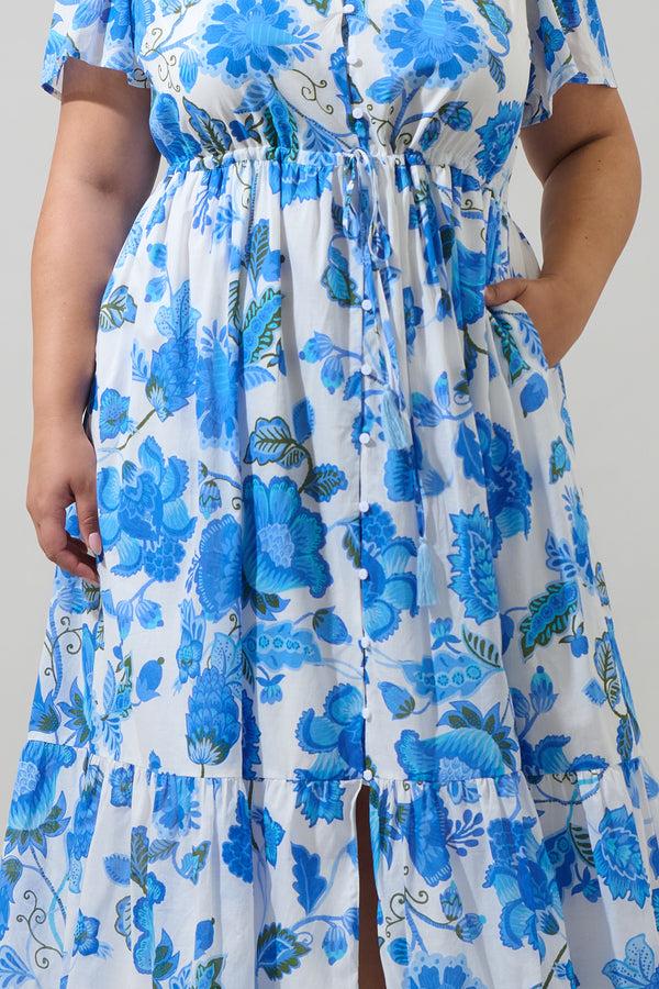 Sugarlips Samian Floral Kissa Button Down Maxi Dress Curve