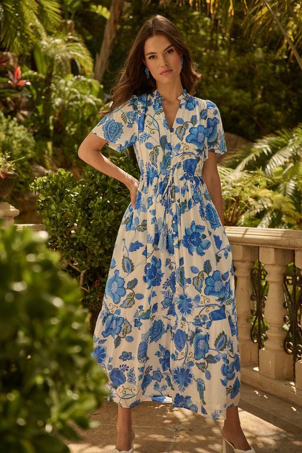 sugarlips Samian Floral Kissa Button Down Maxi Dress