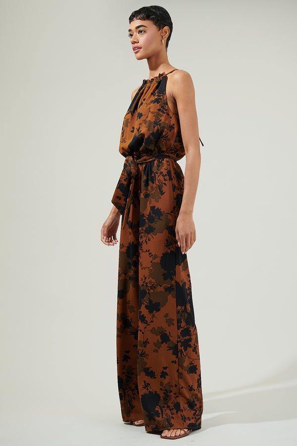 Sugarlips Sandy Floral Lighthearted Trapeze Jumpsuit