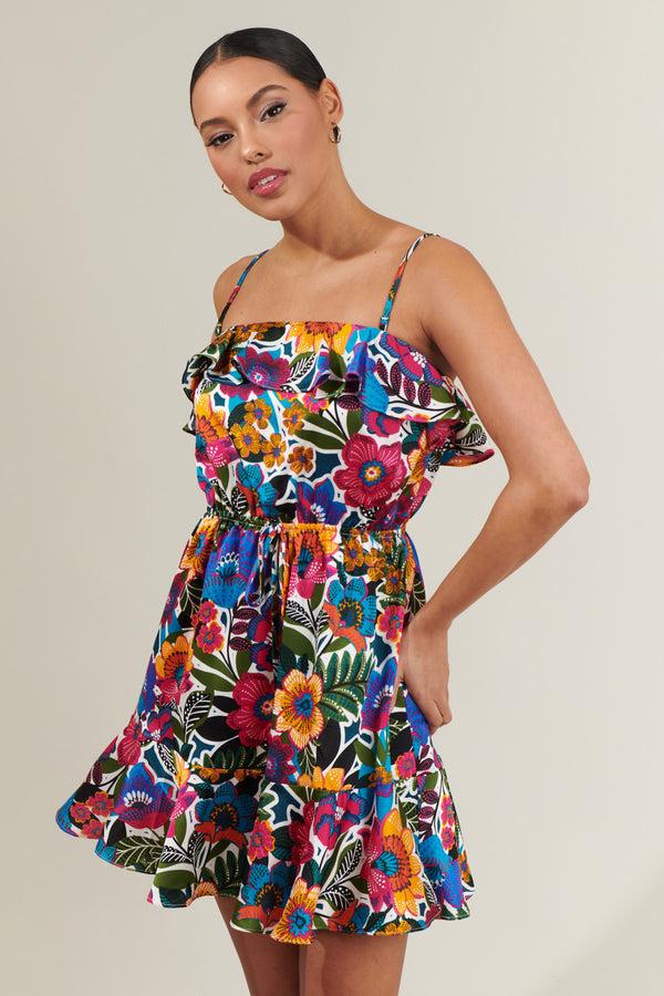 Sugarlips Santa Elena Rain Dance Convertible Ruffle Flounce Mini Dress
