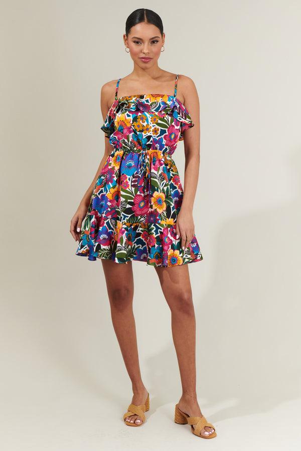 Sugarlips Santa Elena Rain Dance Convertible Ruffle Flounce Mini Dress