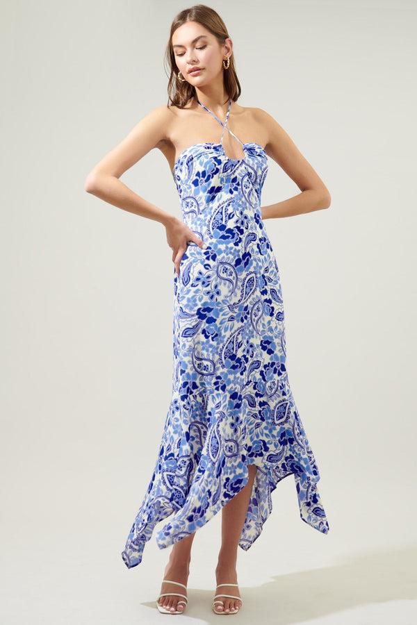 Sugarlips Sao Paulo Sky Augustine Convertible Halter Midi Dress