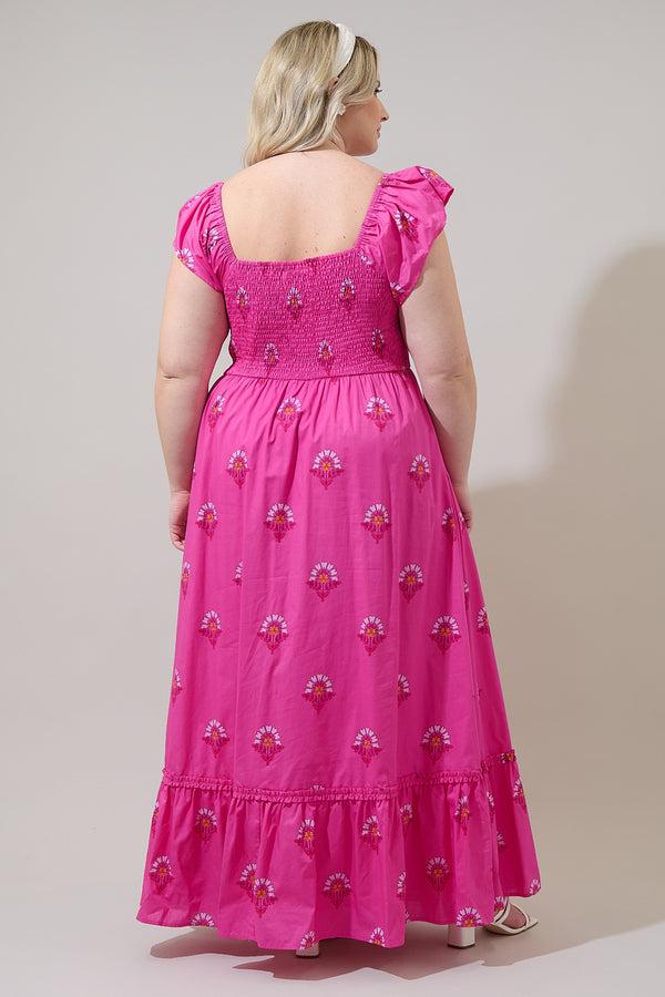 Sugarlips Scarlett Floral Mazy Smocked Maxi Dress Curve