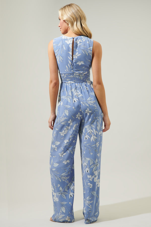 Sugarlips Scout Floral Tilda Plunging Neckline Jumpsuit