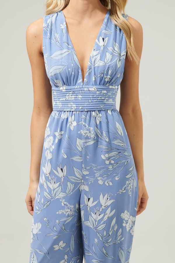 Sugarlips Scout Floral Tilda Plunging Neckline Jumpsuit