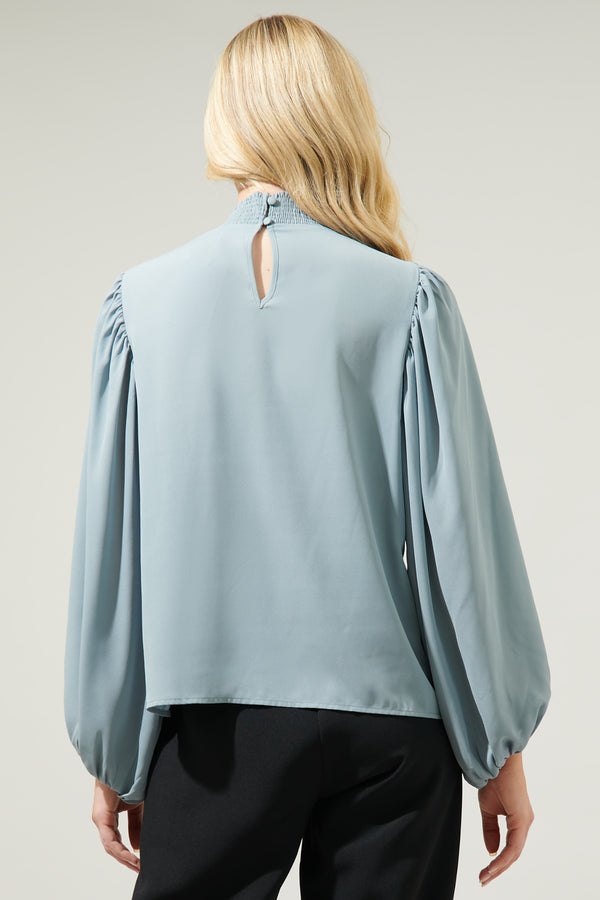 Sugarlips Sea Mist Figaro Balloon Sleeve Chiffon Blouse