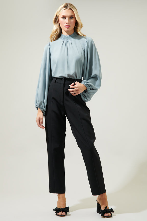 Sugarlips Sea Mist Figaro Balloon Sleeve Chiffon Blouse