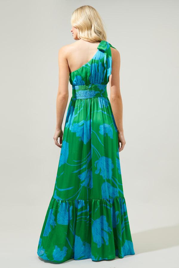 Sugarlips Seamoss Floral Bayou One Shoulder Maxi Dress