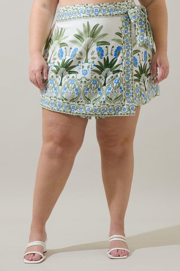 sugarlips Senara Floral Levie Wrap Mini Skort Curve