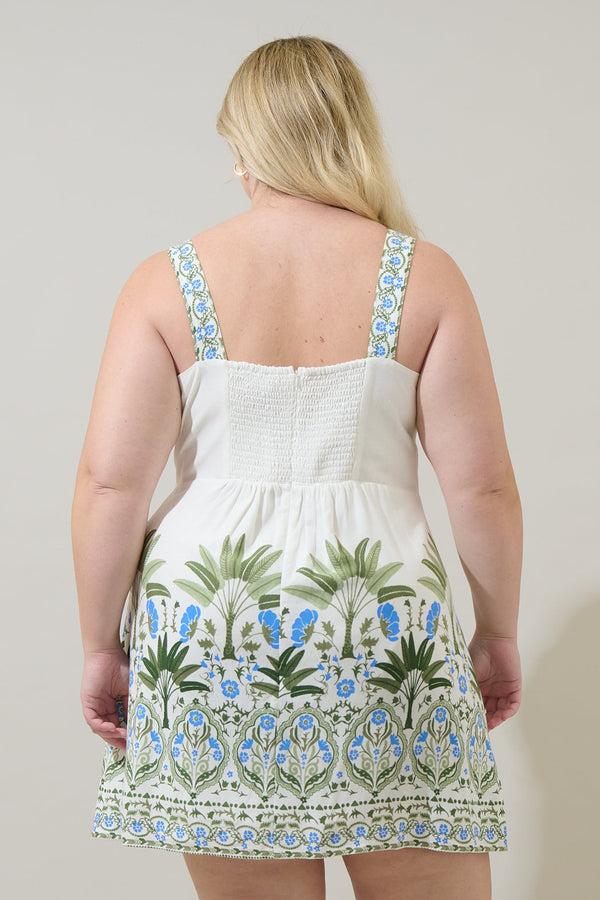 Sugarlips Senara Floral Sally Smocked Mini Dress Curve