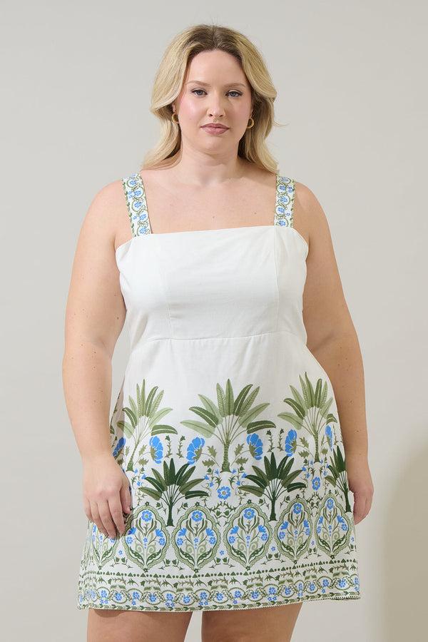 sugarlips Senara Floral Sally Smocked Mini Dress Curve