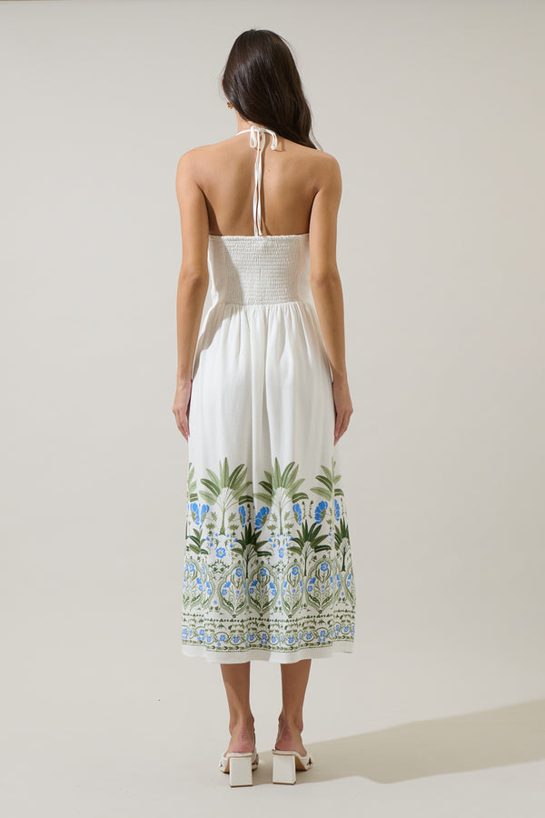 Sugarlips Senara Floral Triny Halter Neck Midi Dress