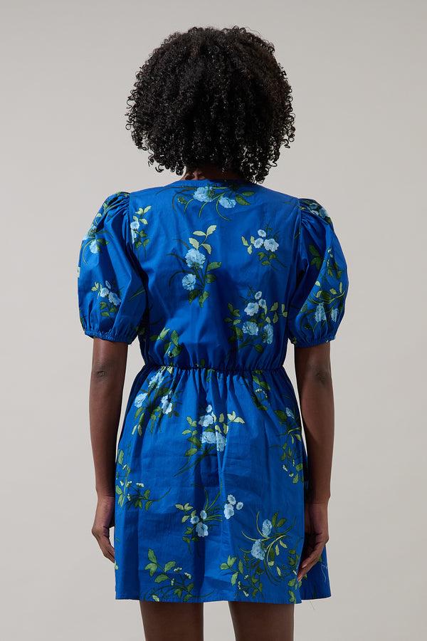 Sugarlips Sendra Floral Alba Puff Sleeve Mini Dress
