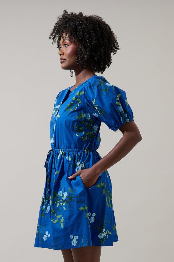 Sugarlips Sendra Floral Alba Puff Sleeve Mini Dress