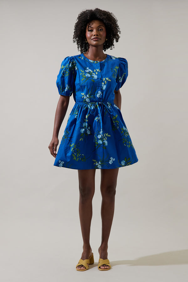 Sugarlips Sendra Floral Alba Puff Sleeve Mini Dress