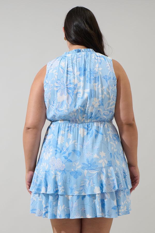 Sugarlips Seraphina Floral Mindi Ruffle Mini Dress Curve