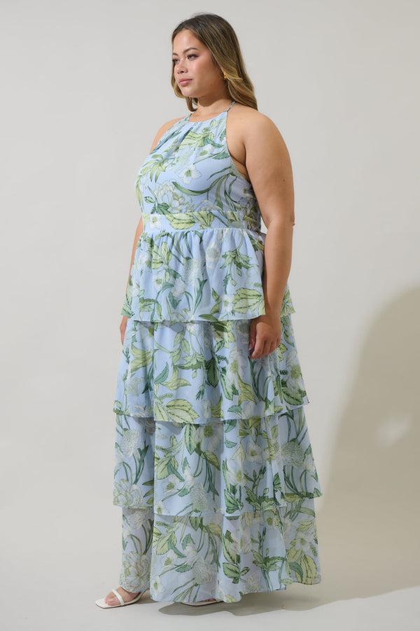 Sugarlips Serenade Bloom Seana Tiered Maxi Dress Curve