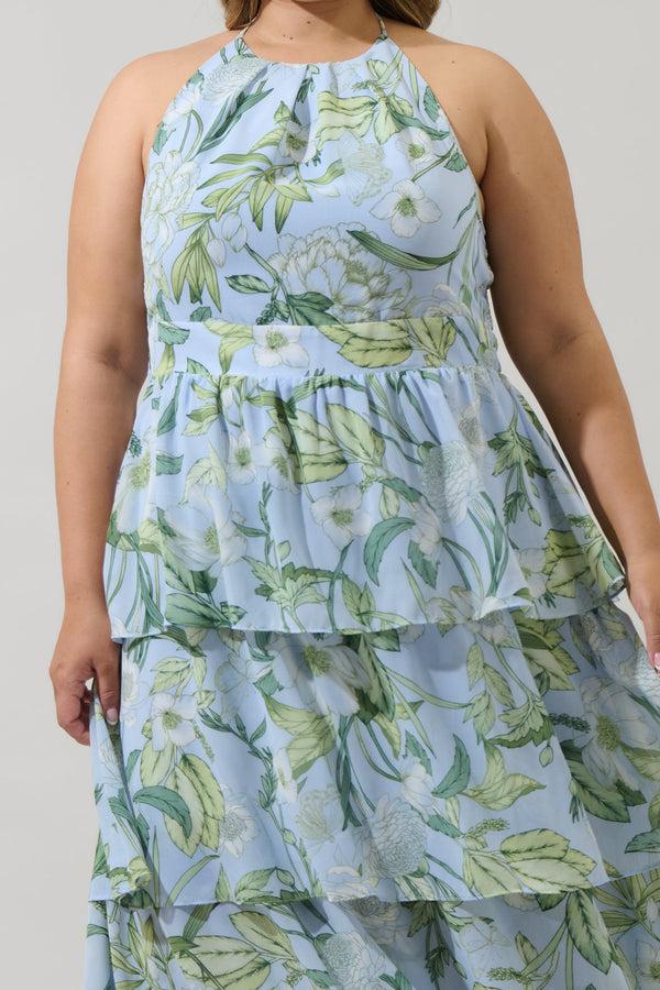 Sugarlips Serenade Bloom Seana Tiered Maxi Dress Curve