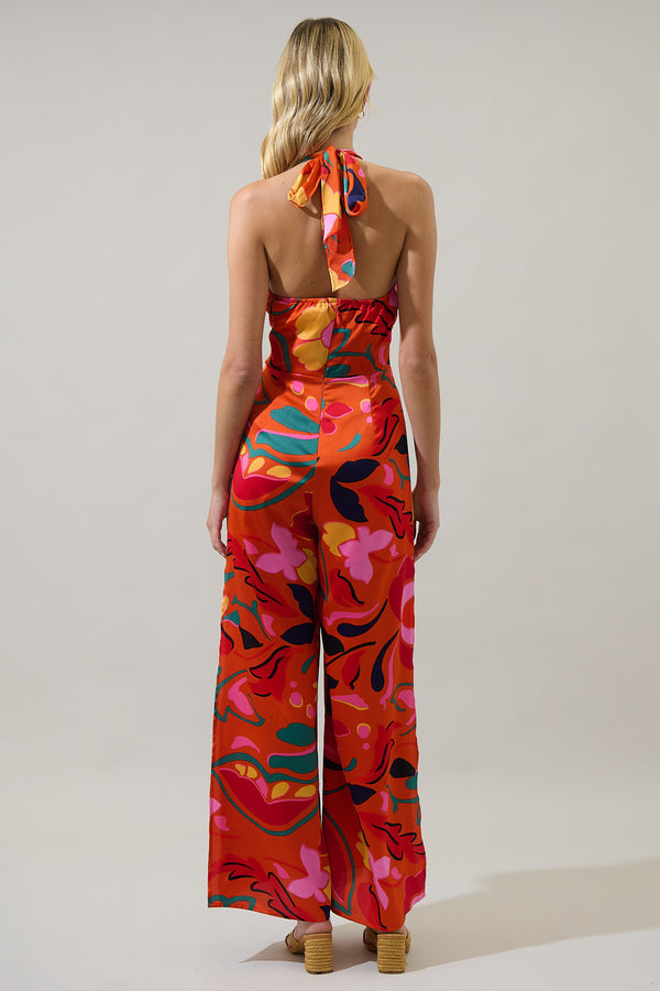Sugarlips Serene Floral Magic Moment Halter Jumpsuit