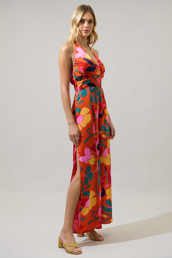 Sugarlips Serene Floral Magic Moment Halter Jumpsuit