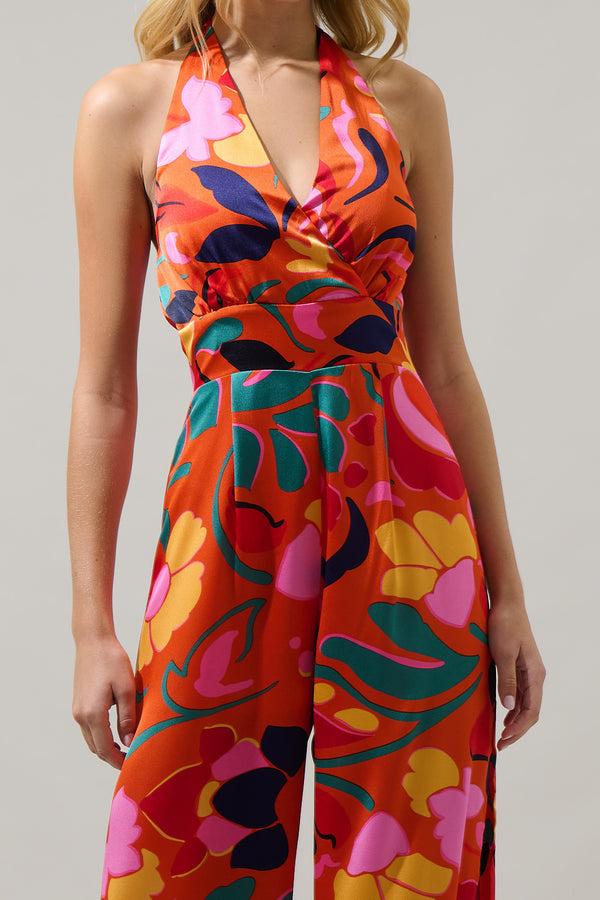 Sugarlips Serene Floral Magic Moment Halter Jumpsuit